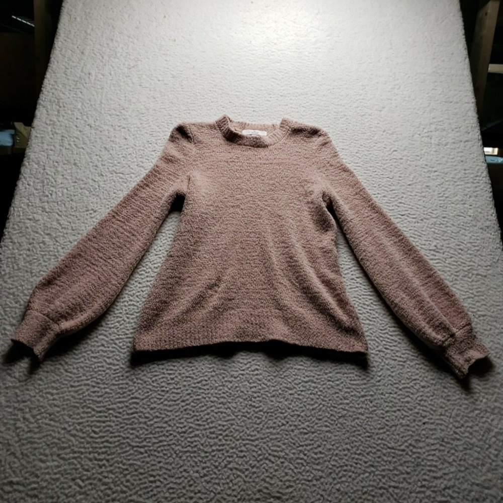 M By Marled Sweater Womens Medium Pink Crew Neck Balloon Sleeve Knit Pullover